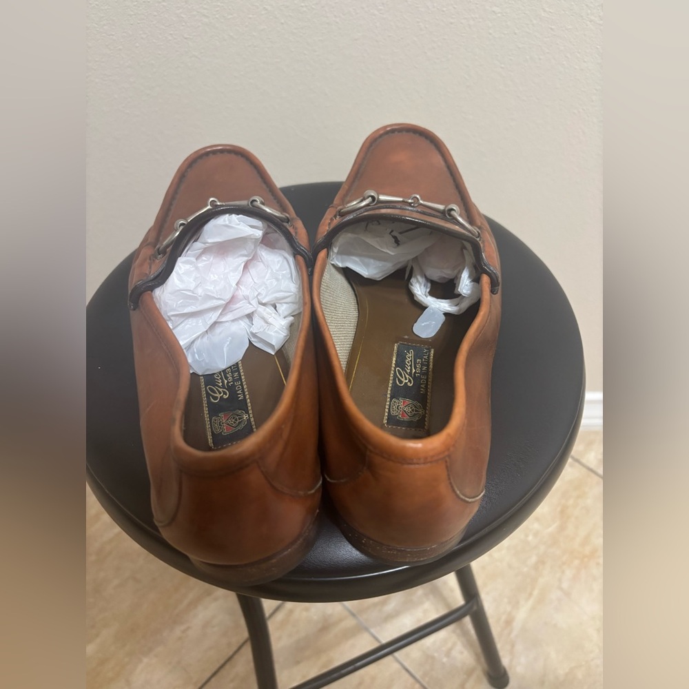 GUCCI 1953 Silver Horsebit Leather Loafer Brown Sz 10.5 $1000 Brixton Jordaan - Picture 12 of 15